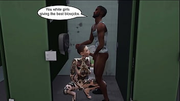 Shaved emo sucking black cock