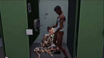 Shaved emo sucking black cock