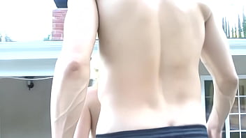 Sexy blonde milf sucking a giant cock