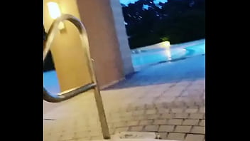 Together at the night pool