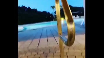 Together at the night pool