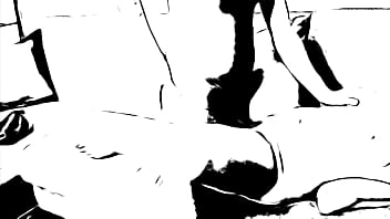 Fuck mature slut in grayscale toon huge dildo