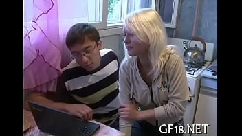 Sweet looking legal age teenager gal takes hard weenie