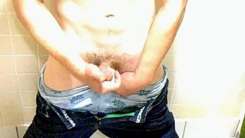 White thug jerking indoor