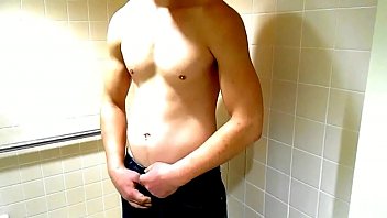 White thug jerking indoor