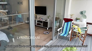 Getting creampied by my stepbro at the balcony while our neighbors watching