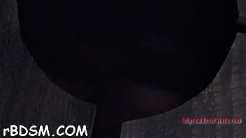 Stuffing girl with hard toy