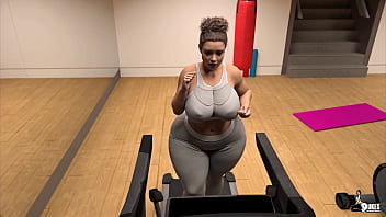 Curvy milf's working on their cardio