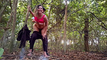 Country girl takes stranger to see a trail in the woods