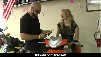 Tight teen fucks a man in front of the camera for cash 27