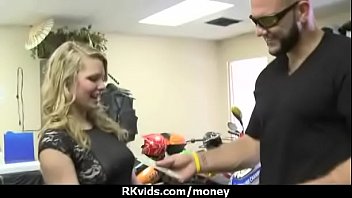 Tight teen fucks a man in front of the camera for cash 27