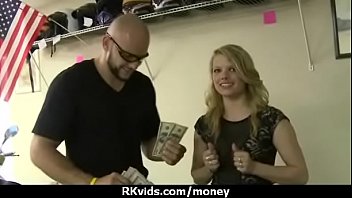 Tight teen fucks a man in front of the camera for cash 27
