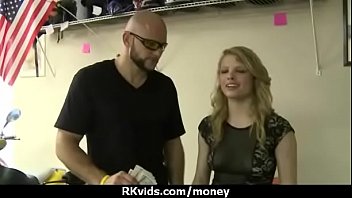 Tight teen fucks a man in front of the camera for cash 27