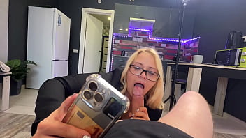 Passionate milf nymphomaniac fucks and swallows my cock completely