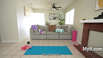 Busty wife lets substitute trainer destroy her before a date