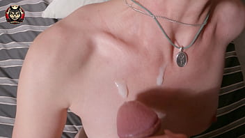 Close up slowmotion pounding tight milf's pussy cumshot on tits