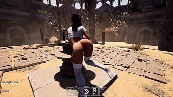 Lara needs to insert a secret mysterious enigmatic phallus into her cave to open another passage 3d hentai game
