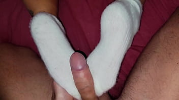 Stepmon in white terry socks seduced her stepson