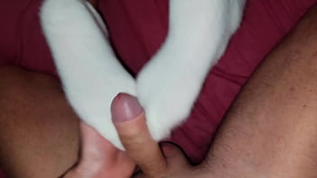 Stepmon in white terry socks seduced her stepson