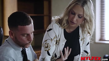 Lucky boss fuck with both hot assistants