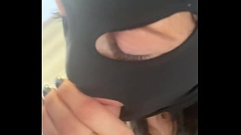 Red lipstick blowjob & hardcore doggy in fishnet lingerie