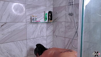 Shaving time maxine x shaves herself as she takes a hot shower