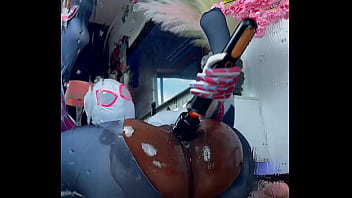 Spider girl flooded her room with squirt before saving the day