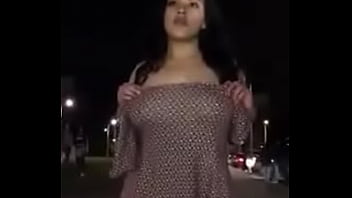 Big boobs in the street