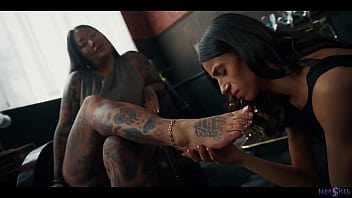 Lesbian master and foot slave tattooed bbw connie perignon dominates big tits latina penny park