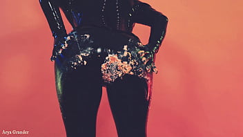 Cowgirl fuck latex bondage and pussy masturbation milf arya grander