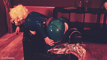 Cowgirl fuck latex bondage and pussy masturbation milf arya grander