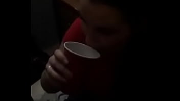 Nasty girl drinks spit Nasty girl drinks spit