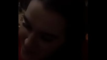 Nasty girl drinks spit