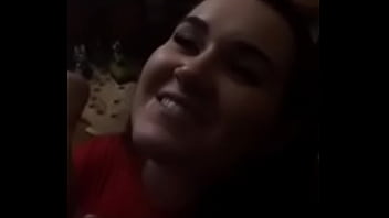 Nasty girl drinks spit