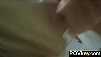 Blonde slut giving head point of view