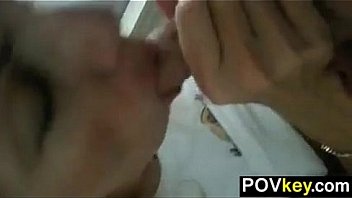 Blonde slut giving head point of view