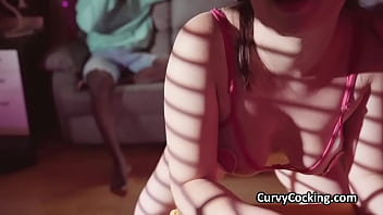 She likes videogames while riding a big black cock