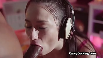 She likes videogames while riding a big black cock