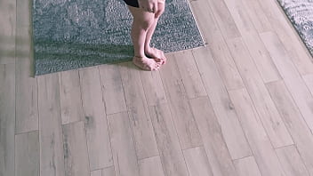 Blonde realtor shows me apartment and gets her tight pussy fucked hard on the couch