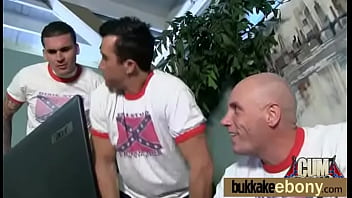 Ebony gets fucked in all holes by a group of white dudes 29