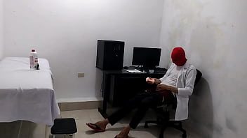 Perverted doctor masturbates after treating a cute patient