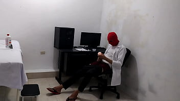 Perverted doctor masturbates after treating a cute patient