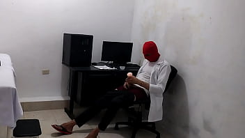 Perverted doctor masturbates after treating a cute patient