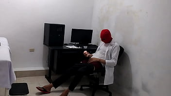 Perverted doctor masturbates after treating a cute patient