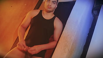 Hombre musculoso dificil de que se ponga dura contra la pared sexy big cock dificil de levantar