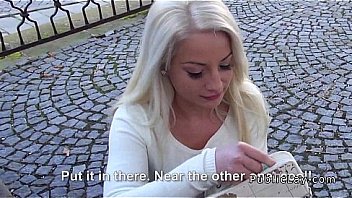 Blonde hungarian student fucks for cash
