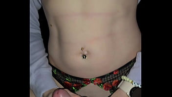 Milf jerks cock and rides huge dildo in crotchless panties