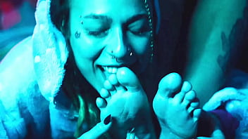 Tickling feet and pussy play with lesbian friend