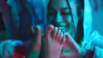 Tickling feet and pussy play with lesbian friend