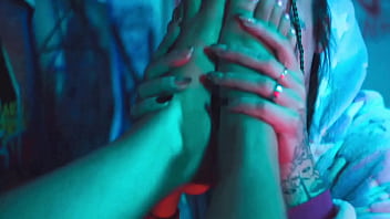 Tickling feet and pussy play with lesbian friend